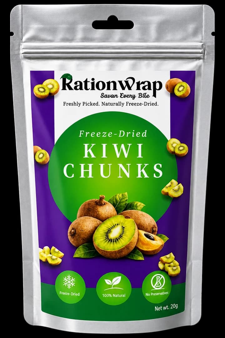 RationWrap Freeze-Dried Kiwi Chunks pouch