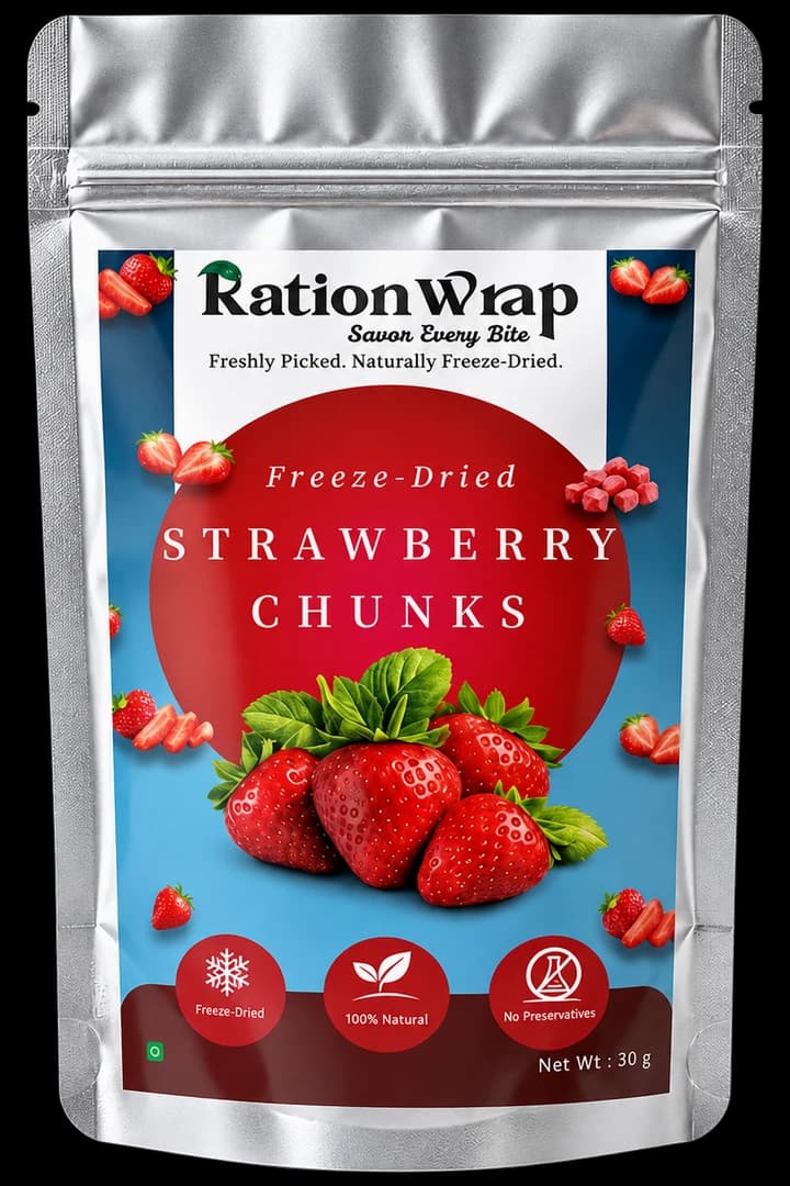 RationWrap Freeze-Dried Strawberry Chunks pouch